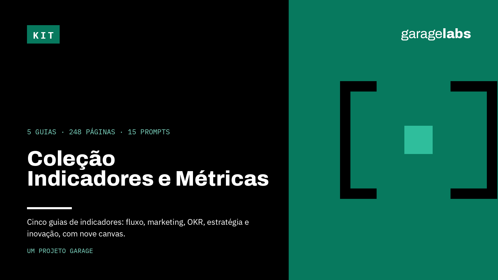 Coleção Indicadores e Métricas — Cinco guias. 248 páginas. Nove canvas