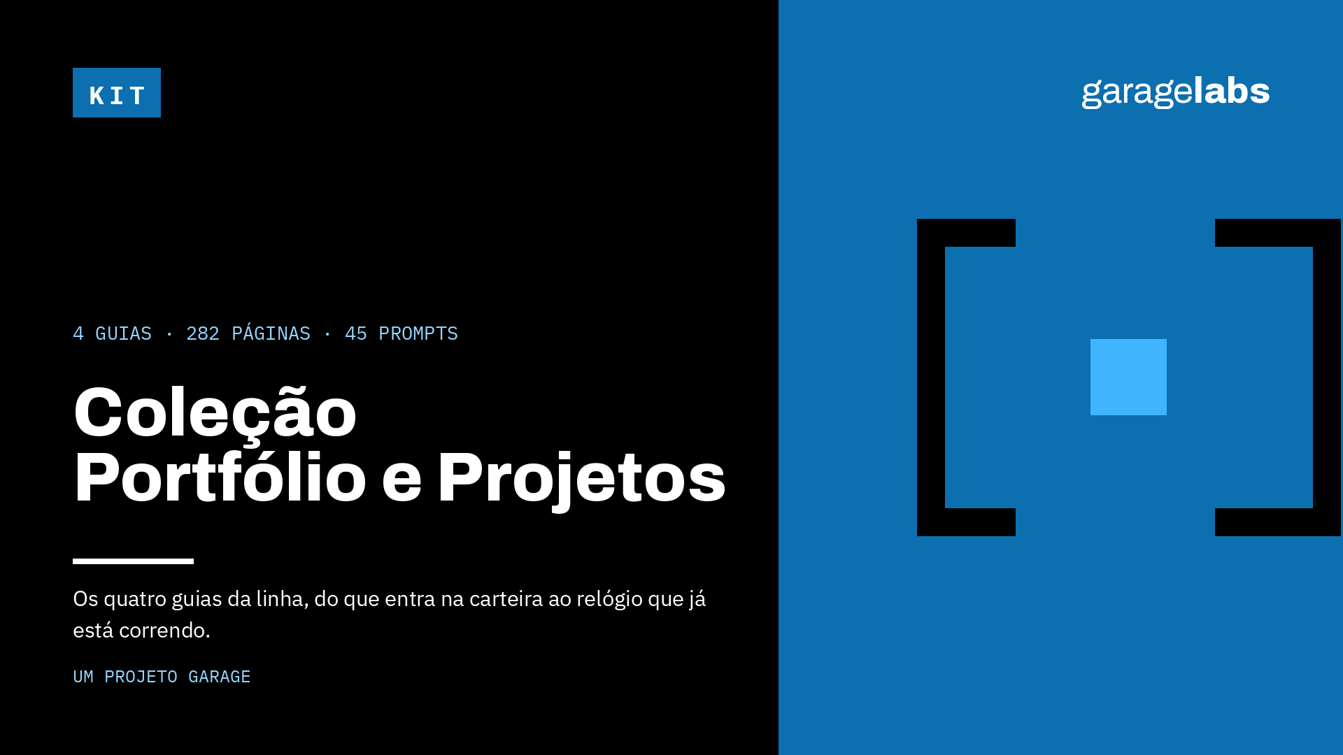 Coleção Portfólio e Projetos — Quatro guias. 282 páginas. 45 prompts